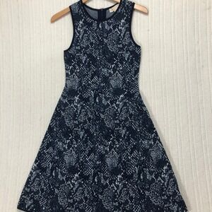 Michael Kors Snakeskin Print Knit Sleeveless Fit &‎ Flare Dress Women's Size XS